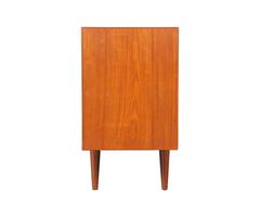 Danish Modern Teak Low Profile Bookcase with Glass Doors