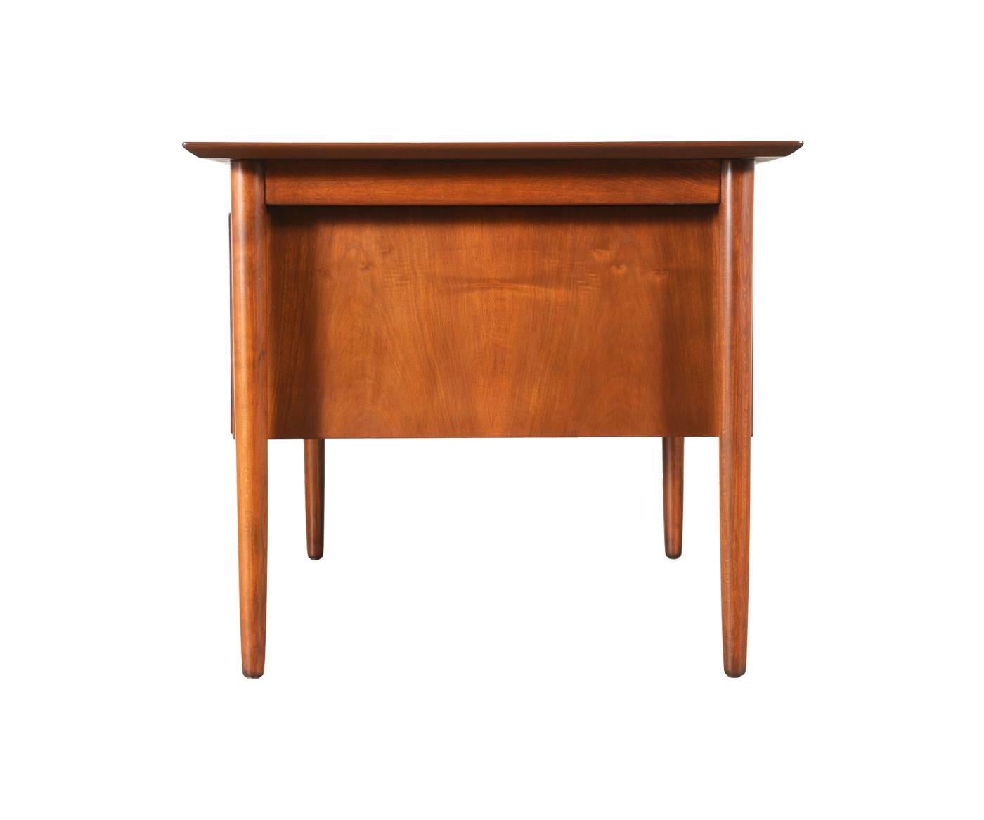 Danish Modern Executive Walnut Desk with Bookshelf Backrest In Excellent Condition In Los Angeles, CA