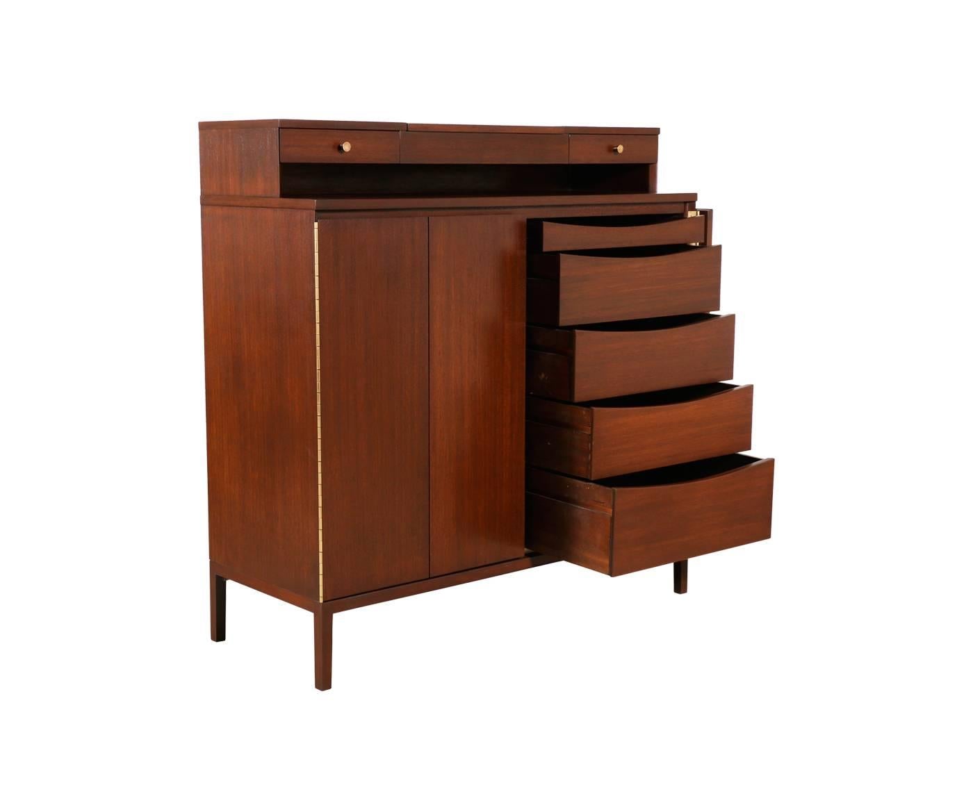 Polished Paul McCobb “Irwin Collection” Batchelors Chest with Bi-Folding Doors for Calvin