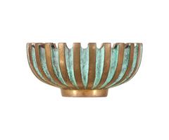 Maurice Ascalon Modernist Verdigris Bronze Ash Tray Bowl for Pal-Bell