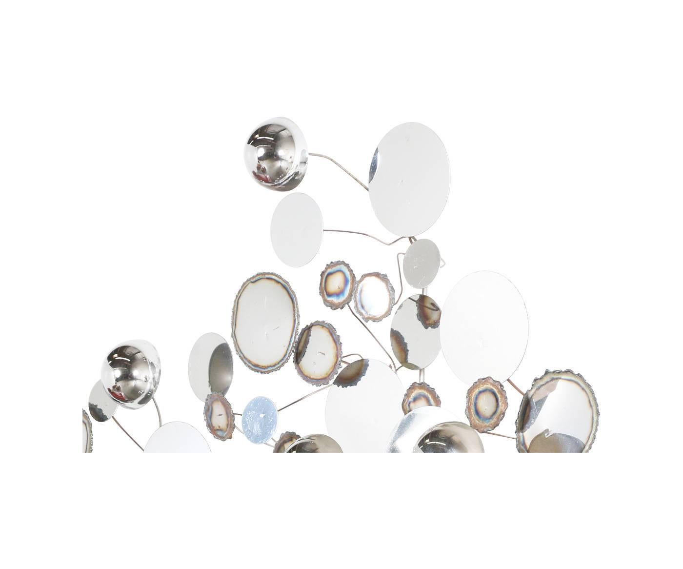 American Curtis Jere “Raindrops” Chrome Wall Sculpture for Artsian House
