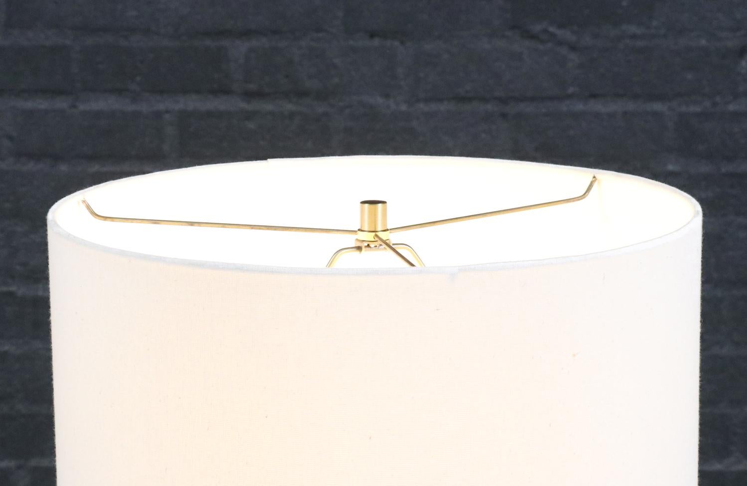 Expertly Restored - Mid-Century Modern Mosaic Tile & Steel Table Lamp In Excellent Condition For Sale In Los Angeles, CA