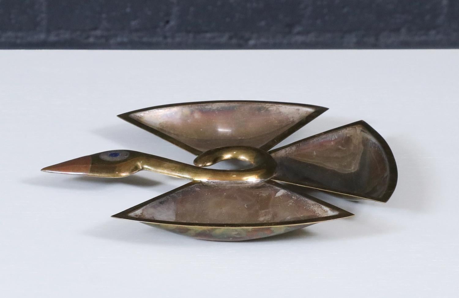 Mid-Century Modern Plateau à oiseaux abstrait moderniste mexicain par Los Castillo en vente
