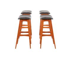 Johannes Andersen Teak and Leather Bar Stools for BRDR