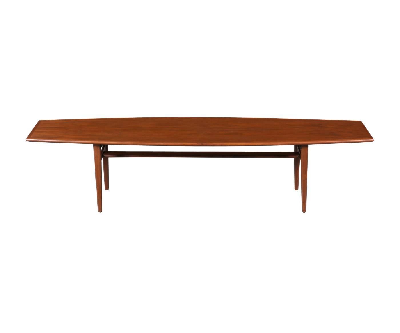 Designer: Stewart MacDougall & Kipp Stewart.
Manufacturer: Glenn of California.
Period/Style: Mid-Century Modern.
Country: United States.
Date: 1950s.

Dimensions: 15″ H x 54.75″ W x 17.25″ D.
Materials: Walnut.
Condition: Excellent, newly