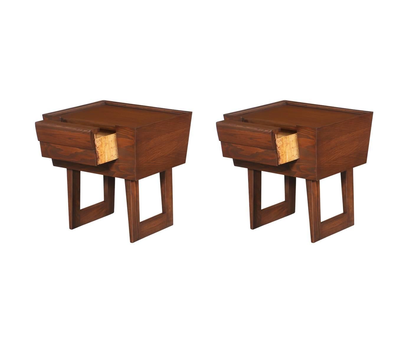 Mid-Century Modern Paul Laszlo Nightstands for Brown Saltman