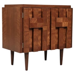 Expertly Restored - Single Mid-Century Brutalist "Staccato" Night Stand by Lane