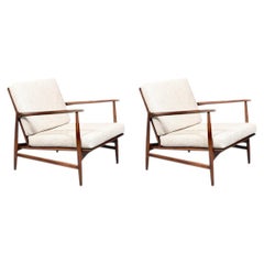Expertly Restored - Pair of Ib Kofod Larsen “Spear” Lounge Chairs for Selig