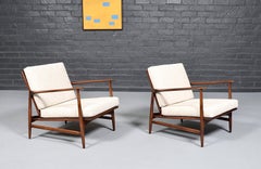 Expertly Restored - Pair of Ib Kofod Larsen “Spear” Lounge Chairs for Selig