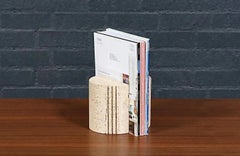 Italian Modernist Travertine Bookends by Fratelli Mannelli for Marble Art