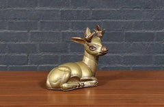 Mexican Modernist Brass & Copper Deer Sculpture by Sergio Bustamante