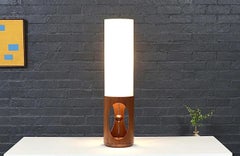 Arthur Jacobs Lampe de table à cylindre en Wood Wood pour Modeline of California