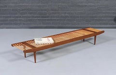 Expertly Restored - Milo Baughman Two-Tone Slatted Bench for Glenn of California