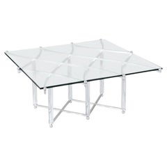 Charles Hollis Jones "Treillage" Chrome and Lucite Coffee Table