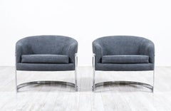 Expertly Restored - Mid-Century Modern Chrome Tub Lounge Chairs by Flair