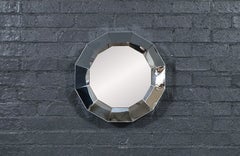 Miroir géométrique vintage Curtis Jere à facettes chromées pour Artisan House