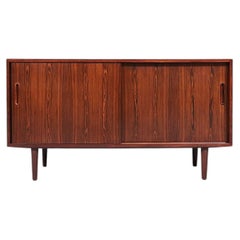 Danish Modern Rosewood Credenza w/ Sliding Doors by Carlo Jensen
