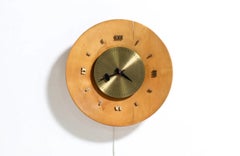 George Nelson Birch & Brass Wall Clock for Howard Miller