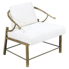Fauteuil de salon d'appoint en laiton moderne du milieu du siècle dernier de Weiman / Warren Lloyd