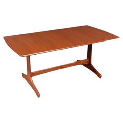 Table de salle à manger moderne du milieu du siècle, à feuilles de papillon, restaurée par Peter Hayward