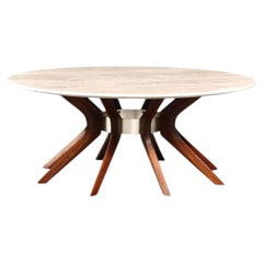 Broyhill "Brasilia "Cathedral Coffee Table w/ Roman Travertine Top