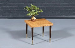 Expertly Restored - Paul Frankl Cork Side Table for Johnson Furniture