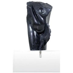 Mid-Century Modern Abstract Stone Sculpture on Lucite Base