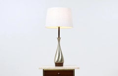 Expertly Restored - Mid-Century Modern Sculpted Brass Table Lamp by Laurel