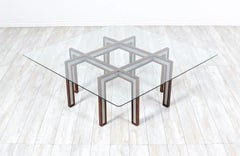 Restaurada por expertos - Mesa de centro moderna danesa de palisandro y acero de Henning Korch