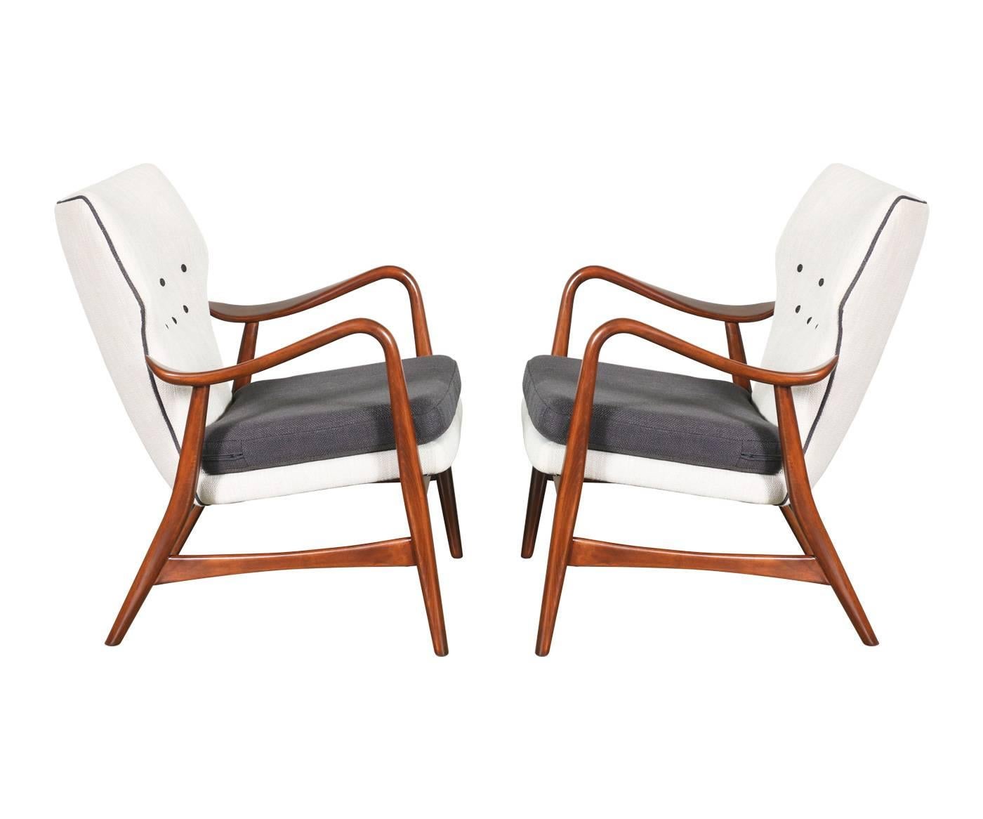 Mid-Century Modern Rare IB Madsen and Acton Schubell Wingback Armchairs