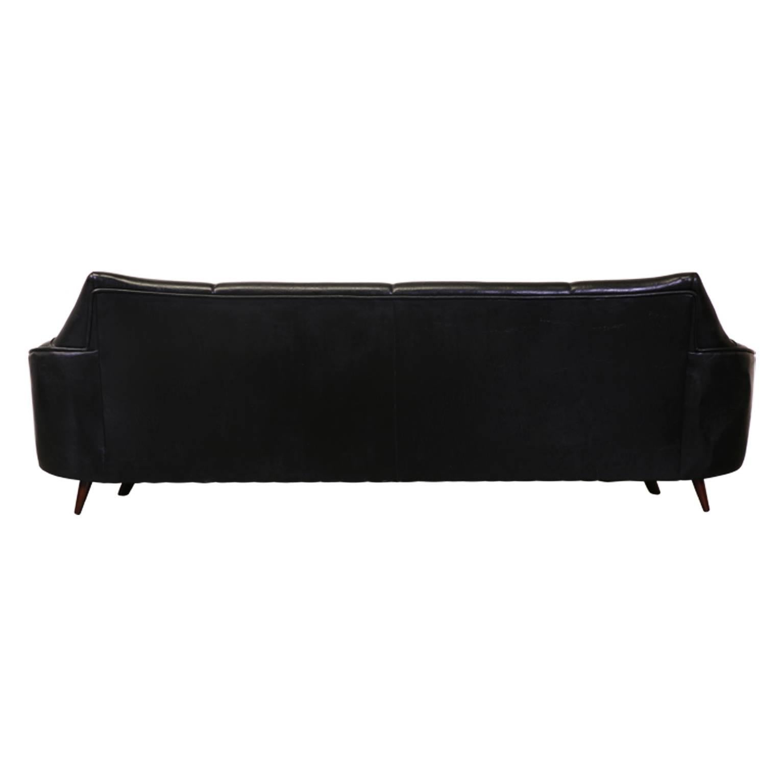 Mid-Century Modern Wing Back Tufted Sofa 1