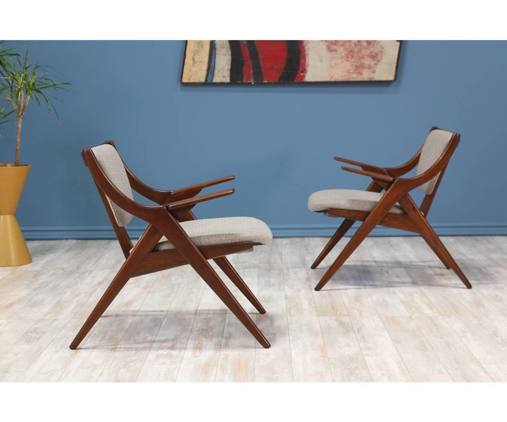 Unknown Mid-Century Modern “Scissor” Lounge Chairs