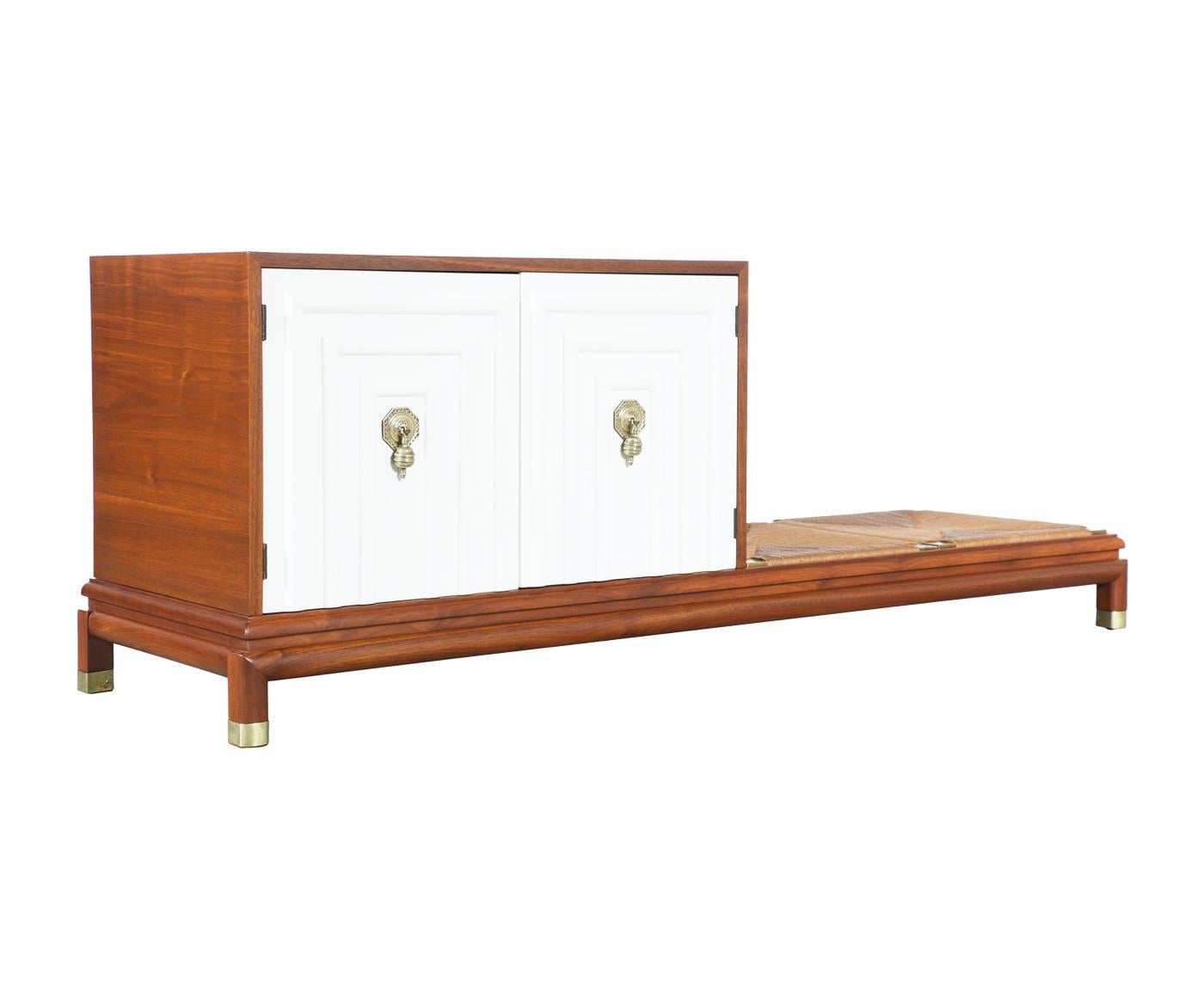 Mid-Century Modern Renzo Rutili Storage Cabinet with Bench for Johnson Furniture