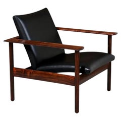 Expertly Restored - Nordic Modern Sculpted Rosewood Reclining Lounge Chair