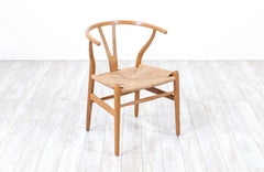 Classic Hans J. Wegner "Wishbone" Oak Armchair for Carl Hansen & Søn