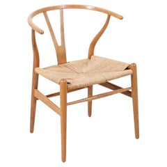 Iconic Hans J. Wegner “Wishbone” Oak Arm Chair for Carl Hansen & Søn