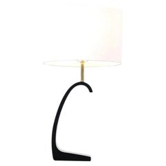 Lampada da tavolo in ebano scolpito della California Modern, sapientemente restaurata, di Modeline of CA