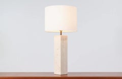 Mid-Century Italian Modern Travertine Stone Table Lamp