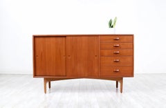 Svend Age Hansen Teak & Oak Credenza with Drawers for Naestved Møbelfabrik