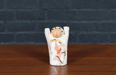 Mid Century Glazed Ceramic Abstract Figure / Candle Holder