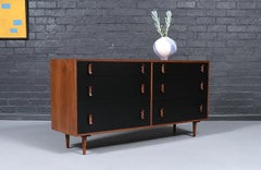 California Modern Two-Tone Black Lacquered Dresser by Stanley Young