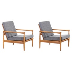 Expertly Restored - Erik Worts "Kolding” Oak Lounge Chairs for IKEA