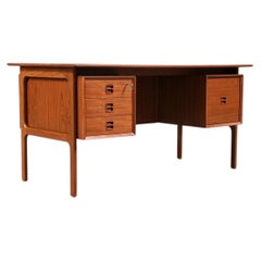 Erik Brouer Executive Teak Desk w/ Bookcase for Brouer Møbelfabrik