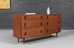 Expertly Restored- Stanley Young Walnut 6-Drawer Dresser for Glenn of California
