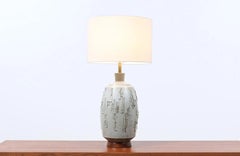 David Cressey Glazed Drip Texture Ceramic Table Lamp for Architectural Pottery