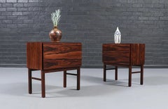 Expertly Restored - Danish Modern 3-Drawer Rosewood Night Stands