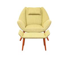 Kurt Ostervig Easy Chair with Ottoman for Schiller Polstermobelfabrik