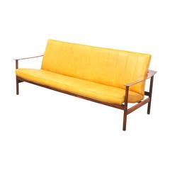 Sven Ivar Dysthe Rosewood and Leather Sofa for Dokka Mobler