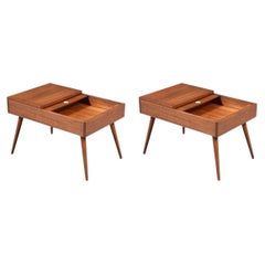 Californian Modern Side Tables w/ Storage Compartments by John Keal