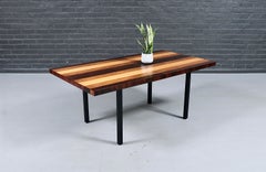Expanding Milo Baughman Multi-Wood Dining Table for Directional